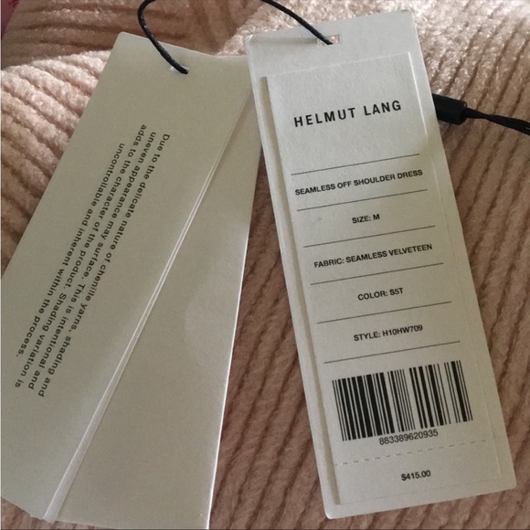 Helmut Lang Velveteen Off Shoulder Dress Pink - Picture 5 of 6